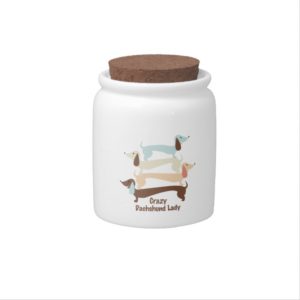 Crazy Dachshund Lady Cookie/Treat Jar