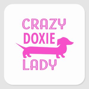 Crazy Doxie Lady Funny Dachshund Mama Square Sticker
