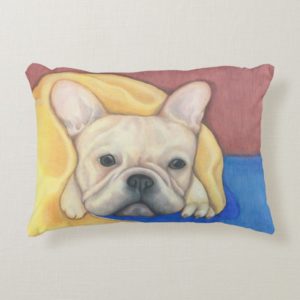 Cream French Bulldog pillow