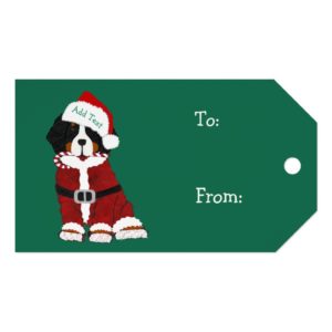 Custom Bernese Mountain Dog Santa Paws Gift Tags