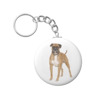 Custom Boxer Puppy Dog Love Keychain