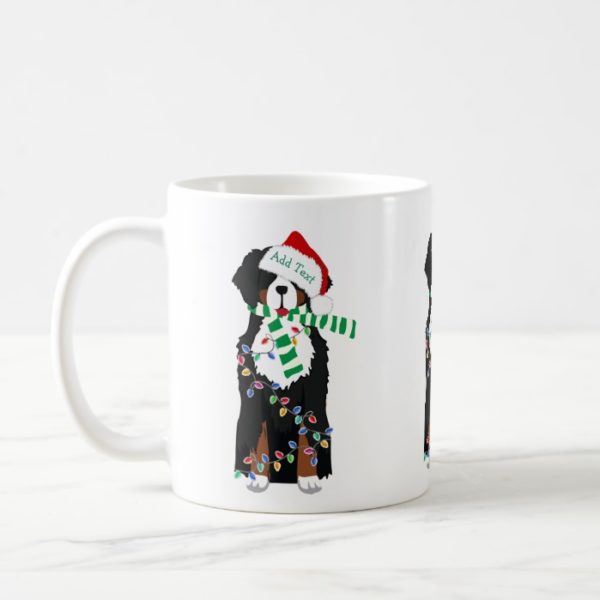 Custom Christmas Bernese Mountain Holiday Dog Coffee Mug