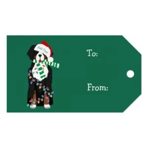 Custom Christmas Bernese Mountain Holiday Dog Gift Tags