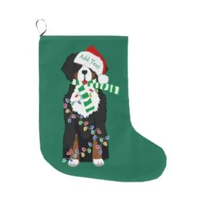 Custom Christmas Bernese Mountain Holiday Dog Large Christmas Stocking