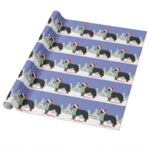 Custom Christmas Bernese Mountain Holiday Dog Wrapping Paper