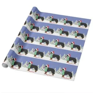 Custom Christmas Bernese Mountain Holiday Dog Wrapping Paper