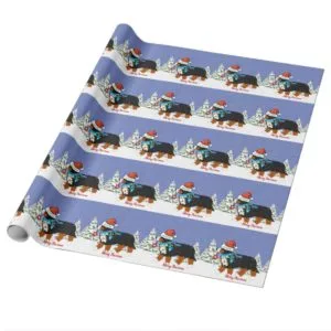 Custom Christmas Bernese Mountain Naughty Dog Wrapping Paper