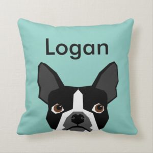 Custom Dog Pillow Boston Terrier Customizable Pet
