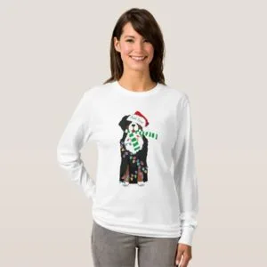 Custom Holiday Bernese Mountain Christmas Dog T-Shirt