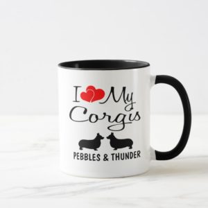 Custom I Love My Two Corgis Mug