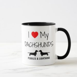Custom I Love My Two Dachshunds Mug