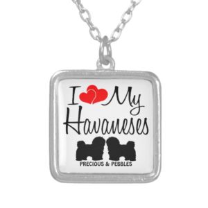 Custom I Love My Two Havanese Dogs Necklace