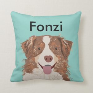 Customizable Australian Shepherd Dog Pillow