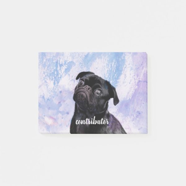 Customize Your Very Own Black Pug Contributor Dog Post-it Notes