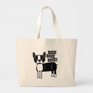 Cute Accent Boston Terrier Large Tote Bag