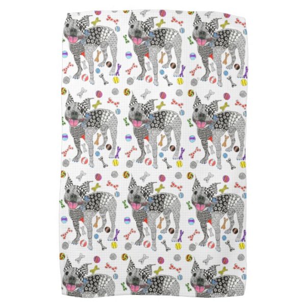 Cute and Colorful Boston Terrier Kitchen Towel