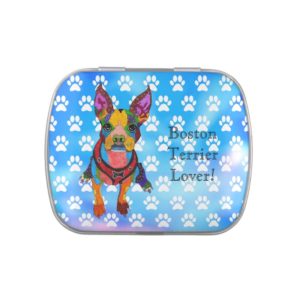 Cute and Colorful Boston Terrier Lover Candy Tin