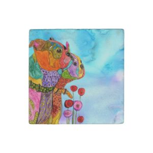 Cute and Colorful Boston Terrier Magnet