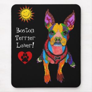 Cute and Colorful Boston Terrier Mousepad