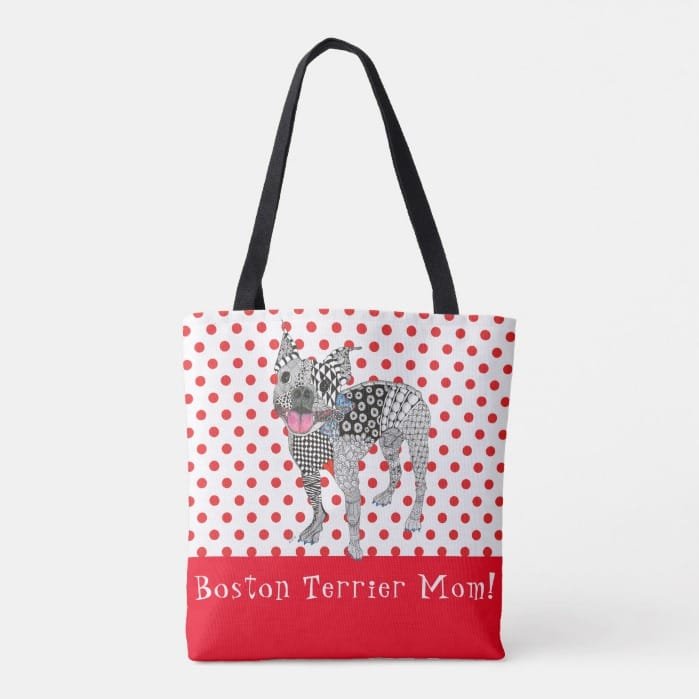 Cute and Colorful Boston Terrier Tote Bag