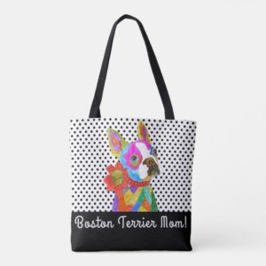 Cute and Colorful Boston Terrier Tote Bag