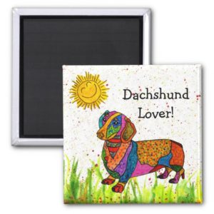 Cute and Colorful Dachshund Magnet 2"