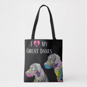 Cute and Colorful Great Danes Tote Bag
