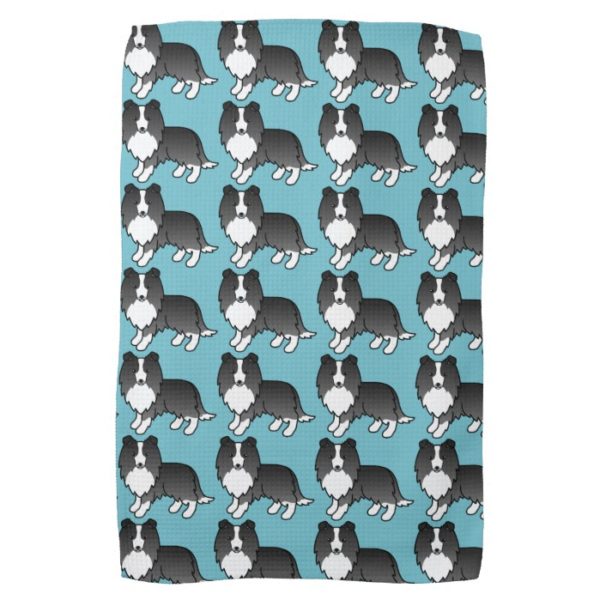 Cute Bi-Black Sheltie Dogs Pattern Towel