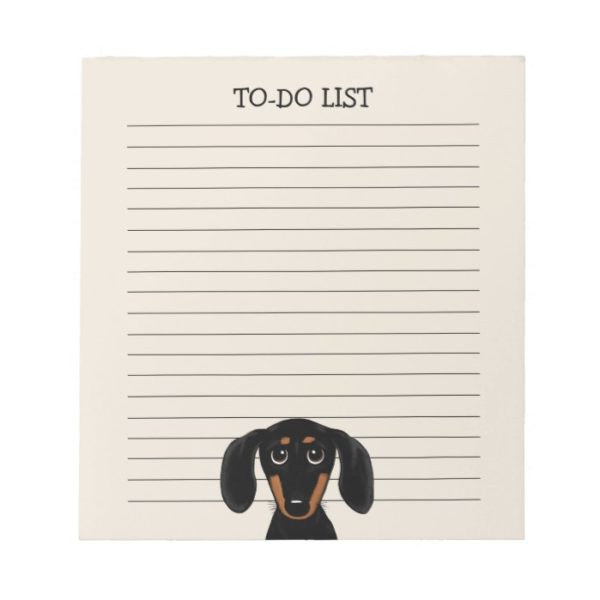Cute Black and Tan Dachshund | Wiener Dog Lined Notepad