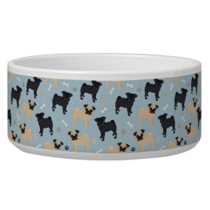 Cute Black and Tan Pugs Pattern Bowl