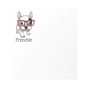Cute Cartoon French Bulldog Monogram Notepad