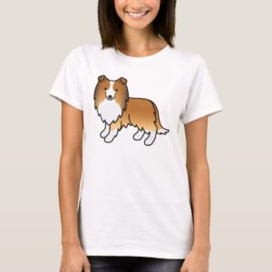 Cute Cartoon Sable Shetland Sheepdog T-Shirt