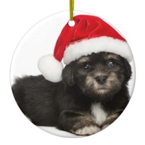 Cute Christmas Havanese Puppy Dog Metal Ornament