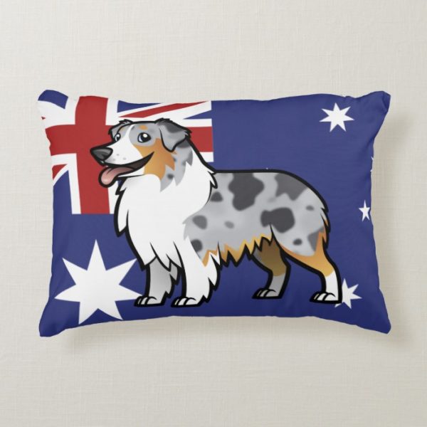 Cute Customizable Pet on Country Flag Accent Pillow