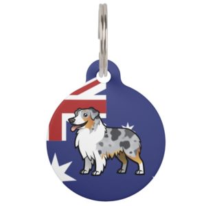 Cute Customizable Pet on Country Flag Pet Tag