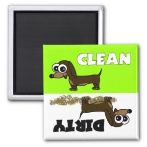 Cute Dachshund Clean / Dirty Dishwasher Magnet