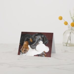 Cute Doberman Pinscher Puppy - Blank Note Card