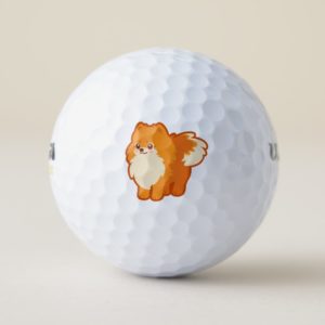 Cute Dog Kawaii Pomeranian Golf Balls