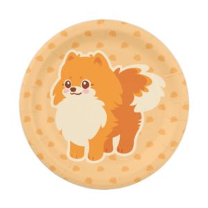 Cute Dog Kawaii Pomeranian Paper Plate