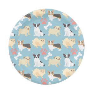 Cute Dog Pattern Paper Plate