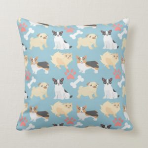 Cute Dog Pattern Throw Pillow