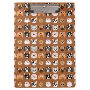 Cute Dogs on Brown Clipboard