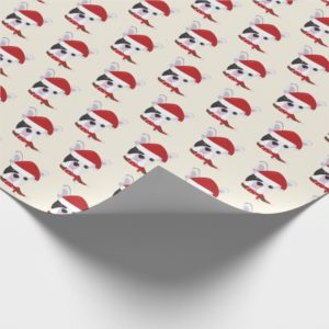 Cute French Bulldog with Santa Hat - Christmas Wrapping Paper