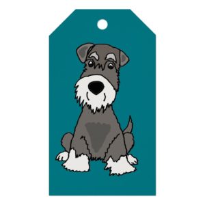 Cute Miniature Schnauzer Puppy Dog Art Gift Tags