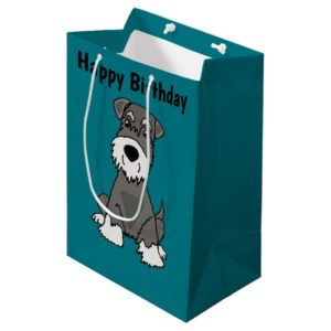 Cute Miniature Schnauzer Puppy Dog Art Medium Gift Bag