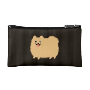 Cute Pomeranian Poof Ball Dog Makeup Bag
