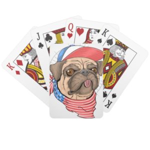 Cute Pug Dog Playing Cards