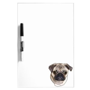 Cute Pug Dog Portrait Dry Erase Board