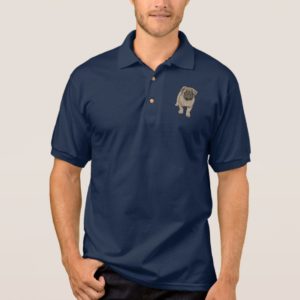 Cute Pug Men's Polo Shirt - Navy