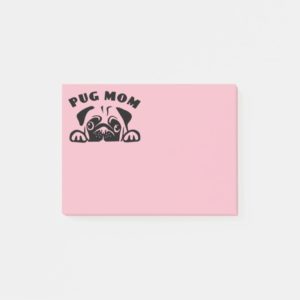 Cute Pug Mom Puppy Dog Cartoon Puppies Pup Dogs Post-it Notes